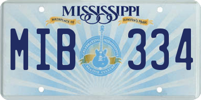 MS license plate MIB334