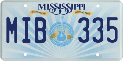 MS license plate MIB335