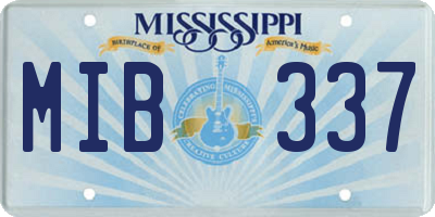 MS license plate MIB337
