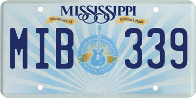 MS license plate MIB339