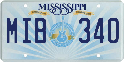 MS license plate MIB340