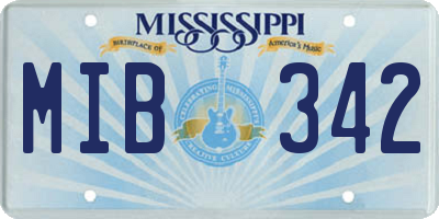MS license plate MIB342