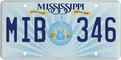MS license plate MIB346