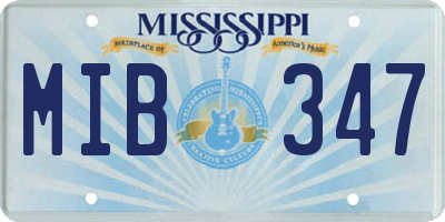 MS license plate MIB347
