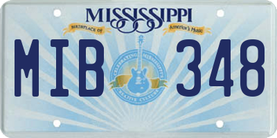 MS license plate MIB348