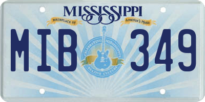 MS license plate MIB349