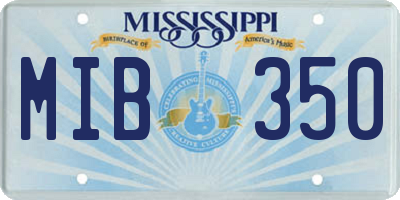 MS license plate MIB350