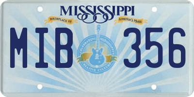 MS license plate MIB356
