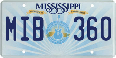 MS license plate MIB360