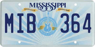 MS license plate MIB364