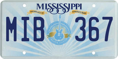 MS license plate MIB367