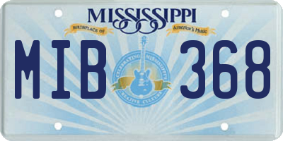 MS license plate MIB368