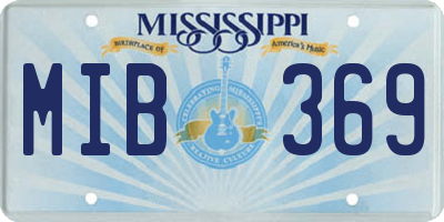 MS license plate MIB369