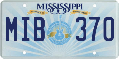 MS license plate MIB370