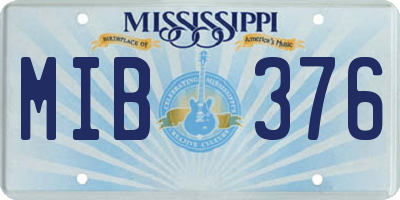 MS license plate MIB376