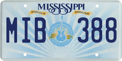 MS license plate MIB388