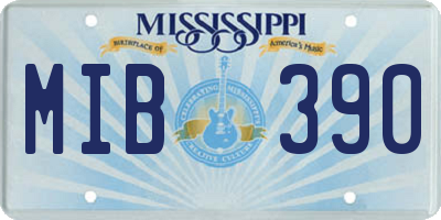MS license plate MIB390