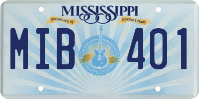 MS license plate MIB401