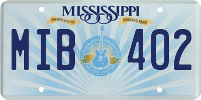 MS license plate MIB402