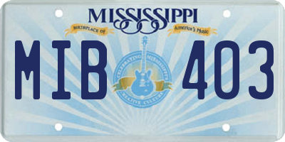 MS license plate MIB403