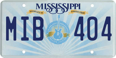 MS license plate MIB404