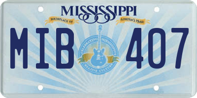 MS license plate MIB407