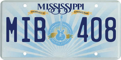 MS license plate MIB408