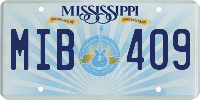 MS license plate MIB409