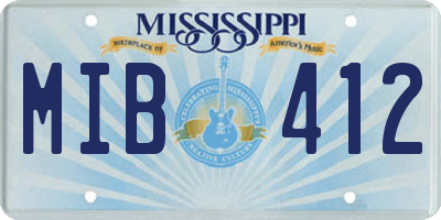 MS license plate MIB412