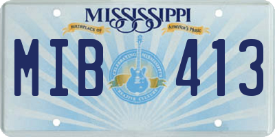 MS license plate MIB413