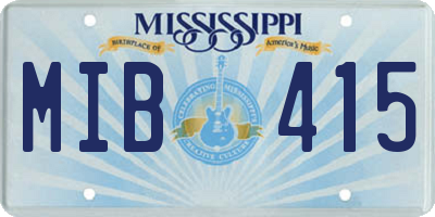 MS license plate MIB415