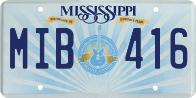 MS license plate MIB416