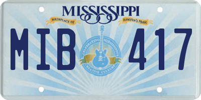 MS license plate MIB417