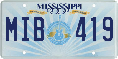 MS license plate MIB419