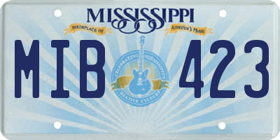 MS license plate MIB423