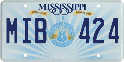 MS license plate MIB424
