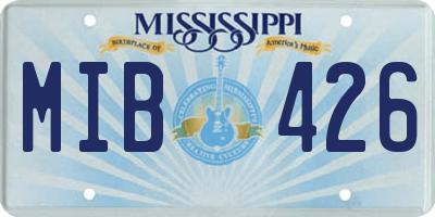 MS license plate MIB426