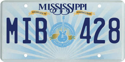 MS license plate MIB428