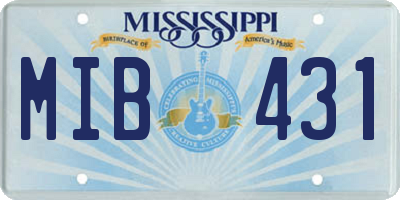 MS license plate MIB431