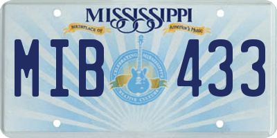 MS license plate MIB433