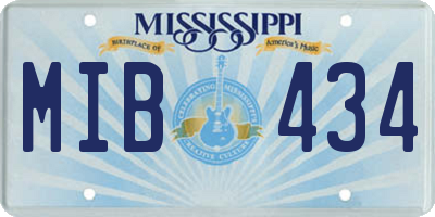 MS license plate MIB434