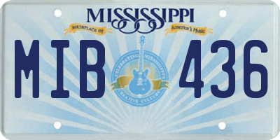MS license plate MIB436