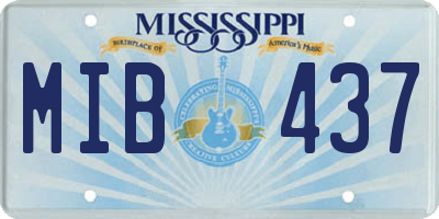 MS license plate MIB437