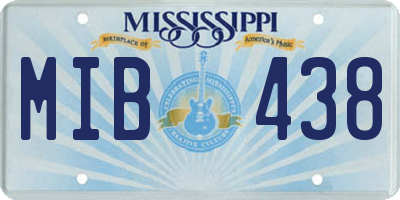 MS license plate MIB438