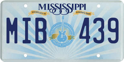 MS license plate MIB439