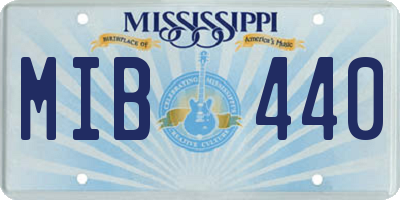 MS license plate MIB440