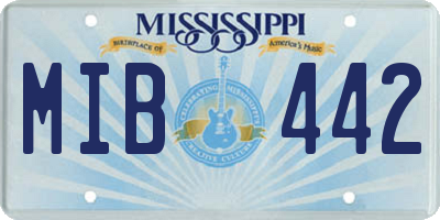 MS license plate MIB442