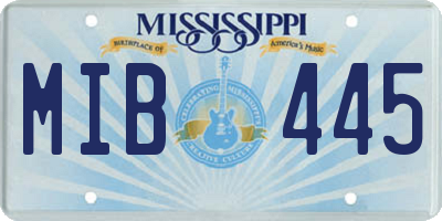 MS license plate MIB445