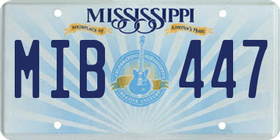 MS license plate MIB447
