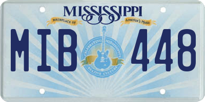 MS license plate MIB448